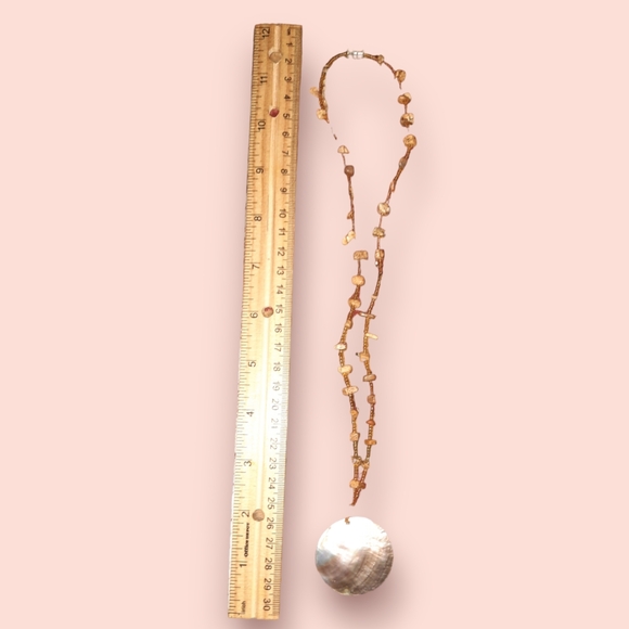 Jasper and shell boho necklace barrel clasp - Picture 8 of 8